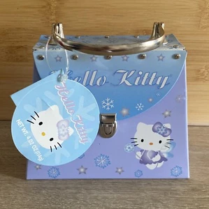 2002 Sanrio Hello Kitty Metal Tin Purse Lavender w/stars snowflakes Fairy Wings - Picture 1 of 10