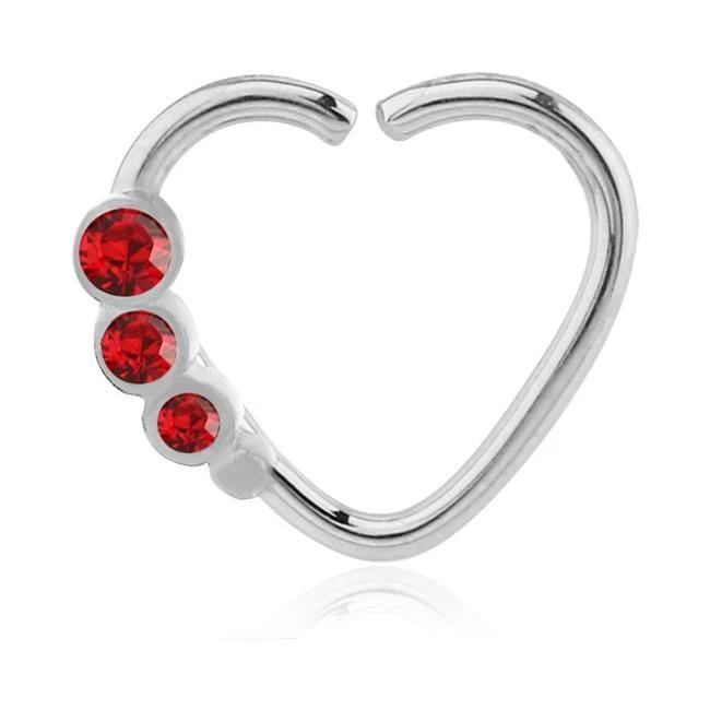 Anillo nariz sin costuras de acero quirúrgico 316L Daith hélice corazón continuo aro 16G Foto 1 de 1