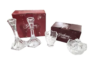 SET Gorham Lotus Cristal Azúcar y Crema Set C315 Vintage/CelesteCandelabro C494 - Imagen 1 de 4