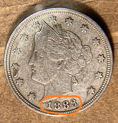 1883 "V" nickel with errors  - Image 1 of 4