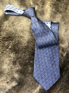 Versace Gianni Men’s Necktie Blue w/ Medusa Head Accents 100% Silk Made In Italy - Picture 1 of 5