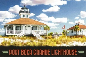 Postcard Florida Gasparilla Island Port Boca Grande Lighthouse Unused MINT - Picture 1 of 1