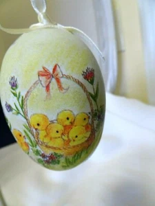 BABY CHICKS/CHICKENS/DUCKS/RABBIT DECORATED EASTER EGG ORNAMENT-NEW - Picture 1 of 4