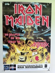 Iron Maiden Anthrax Poster Original Vintage No Prayer On The Road Berlin 1990 - Picture 1 of 12