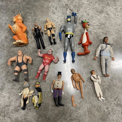 Vintage Gabriel Lone Ranger DC Comic WWE Remco Ideal Evel Mego Action Figure Lot Cover