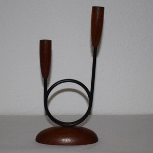 Kerzenhalter Design Candleholder MCM Wood&Metal 70s 60s  Vintage  Midcentury