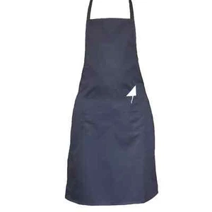 Chef Apron BLACK Large Apron Chef Cooking Kitchen Front Pocket Plain Full Aprons - Picture 1 of 2