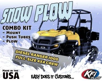 POLARIS RANGER DIESEL CREW 1000 4X4 - 15-18 - KFI UTV 72" Snow Plow Combo Kit - Изображение 1 из 4