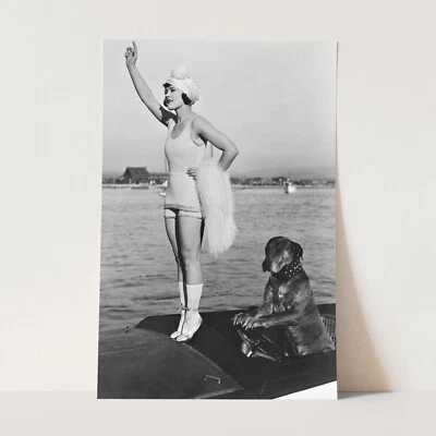 Impresión de póster de arte de pared Marie Prevost Teddy The Dog de colección para conducir perros barco Foto 1 de 4