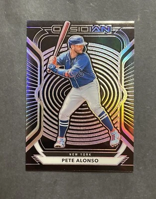 2021 Panini Chronicles Obsidian Purple Etch #12 Pete Alonso New York Mets /99 - Image 1 of 2