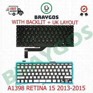 For Apple Macbook Pro Retina A1398 15" 2013-2015 UK Laptop Keyboard + Backlight - Picture 1 of 3