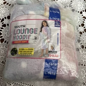 32 degrees Heat Youth Lounge Hoodie dreamy Soft 3D Horn & Ears sz L(14/16) NWT - Picture 1 of 3