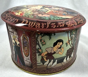 VTG DISNEY LAKE BURNA VISTA WDW SNOW WHITE & 7 DWARFS CANDY TIN - Picture 1 of 16