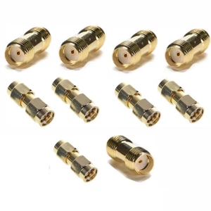 5 pares de conectores de enchufe SMA macho a macho + adaptadores coaxiales de RF hembra a hembra - Imagen 1 de 6