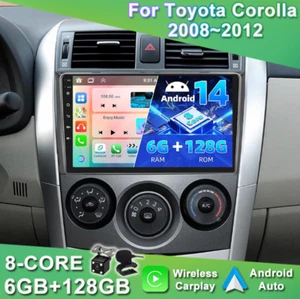 For Toyota Corolla 2009-2013 Android 14 WIFI GPS Apple Car Play Car Radio Stereo - Bild 1 von 18