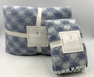 Pottery Barn Kids Hazel Heart Jacquard Full Queen Quilt w/1 Standard Sham #9968D - Picture 1 of 4