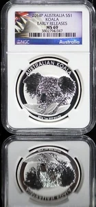 2014 P AUSTRALIA SILVER DOLLAR ~ NGC MS-69 KOALA EARLY RELEASES ~ FREE SHIPPING - Picture 1 of 4