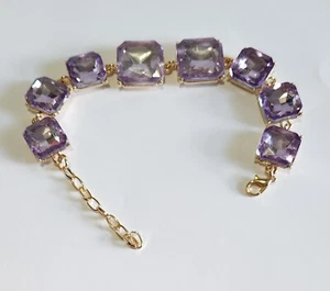 Pulsera Piedras Gruesas - Tono Púrpura/Dorado - Med (7.5-9.5 pulgadas) - Imagen 1 de 2