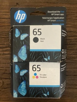 HP #65 2pack Combo Ink Cartridges 65 Black and Color New Genuine EXP 7/2023 - Image 1 of 2