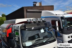 Roof Bar - C + Flush LEDs + Jumbo Spots To Fit Volvo FE 2013+ Stainless - BLACK - Picture 1 of 7