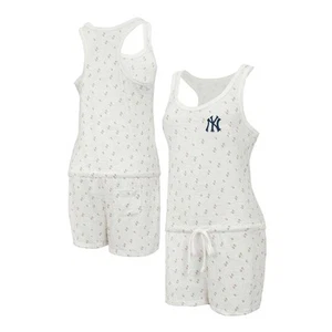 Women's Concepts Sport Cream New York Yankees Gardner Hacci Knit Romper - Picture 1 of 6