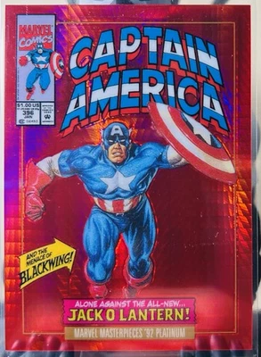 2024 UD Marvel Masterpieces Platinum '92 #16-V Captain America Red Prism /292 - Image 1 of 2