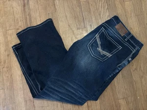 Pantalones de mezclilla BKE Seth azul pierna recta para hombre 40R 32L lavado oscuro modernos - Imagen 1 de 10