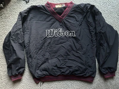 Chaqueta cortavientos Advantage Wilson años 90’s talla L nailon forrada polar negra roja de colección Foto 1 de 4