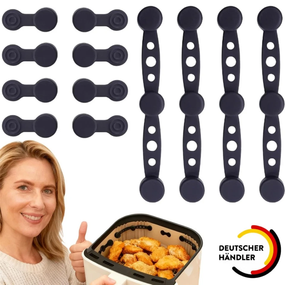 12 Magnet Silikonschnallen für Heißluftfritteusen Down Air Fryer Pergament Liner - Bild 1 von 4