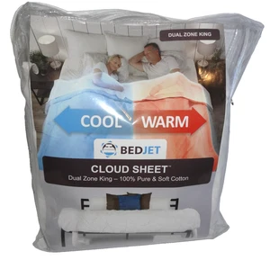 BedJet Cloud Sheet Dual Zone King White Cotton Cooling Warming - Picture 1 of 11