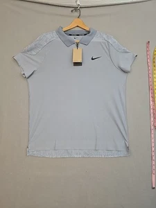 Nike Court Advantage Men’s XL Polo Tennis Pickleball Slim Fit Grey/Wht - Picture 1 of 14