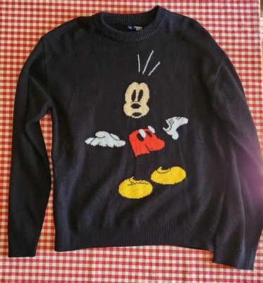 Suéter para mujer Mickey Mouse abstracto H&M dividido Disney usado talla pequeña EE. UU. Foto 1 de 4