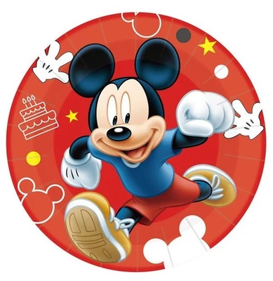 Disney Mickey Mouse Plato Fiesta de Cumpleaños Vajilla Linda Mesa Decoración 7" × 16 Foto 1 de 4