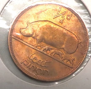 IRELAND  1949 Irish Half PENNY RED UNC #340 - Picture 1 of 2