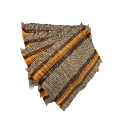 Vintage Placemat Set Of 4 Brown & Orange  17x12in - Image 1 of 4