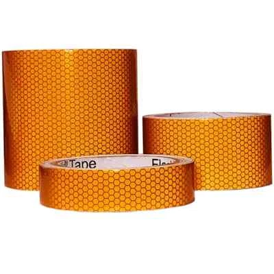 Orange Amber Reflective Tape Self-Adhesive High Vis Tape Sticker Vinyl Strips - Image 1 of 3