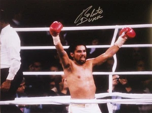 ROBERTO DURAN SIGNIERT 16x12 BOXFOTO COAPROOF ZUCKERRAY LEONARD - Bild 1 von 2