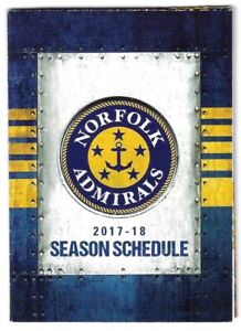 2017-18 Norfolk Admirals ECHL Hockey Schedule !!! No Sponsor