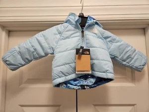 The North Face Infant Boy's Perrito Reversible Hooded Jacket Baby Blue Sz 0-3 mo - Picture 1 of 17