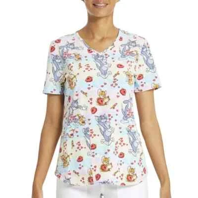 Scrub Star Women's Tom & Jerry Scrub Top Jerry's Love Size Large NWT - Image 1 of 4
