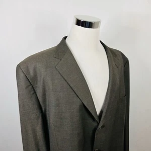 Jos A Bank 52L Sport Coat 100% Wool Gray Three Button Lined Vented - Picture 1 of 8