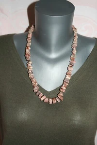 magnifique collier en jaspe breschia rose 118gr - Imagen 1 de 6