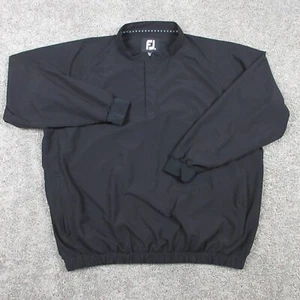 FootJoy Jacket Mens 3XL Black 1/4 Zip Pullover Windbreaker Golf Mock Neck Logo - Picture 1 of 10