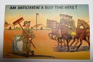 Postal cómica MH15 de colección TICHNOR de principios de la guerra militar 1 centavo ejército de EE. UU. - Imagen 1 de 2