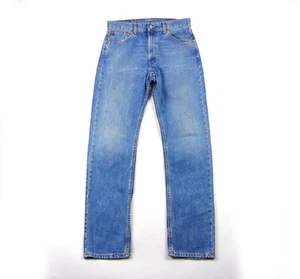 Pantalones de mezclilla Levi's 505 azul medio lavado calce ajustado para hombre talla W32L34 cierre de cremallera - Imagen 1 de 13