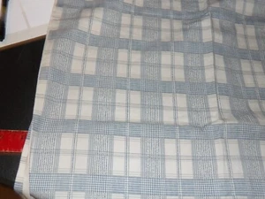 Navy Blue on Cream Plaid Cotton Fabric, 1 yard, Sewing, Quilting, Crafts - Picture 1 of 1