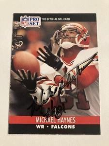 1990 Pro Set Auto Signed Michael Haynes Card Atlanta Falcons - Picture 1 of 1