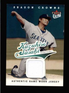 KAZUHIRO SASAKI 2004 FLEER ULTRA SEASON CROWNS GAME USED JERSEY #167/399 BC5995