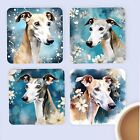 Pet Dog Coasters, watercolour Greyhound , Set Of 4, Mug Mats, Gift