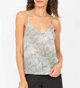Camisole V-Neck Sheer Georgette Cami - Vest Top - Snake Print Size S UK 8-10 - Picture 1 of 3
